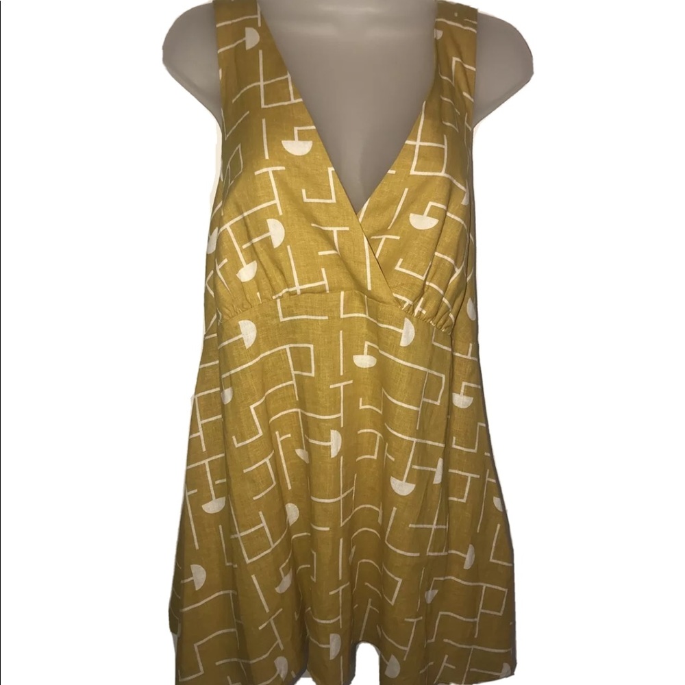 Mimi Maternity yellow and white sleeveless top